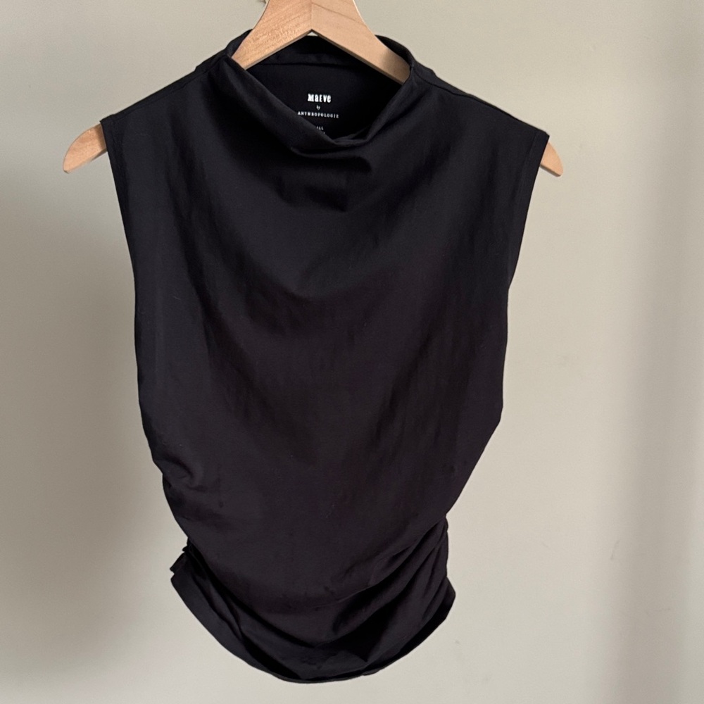 Anthropologie Maeve Black Sleeveless Muscle Tee